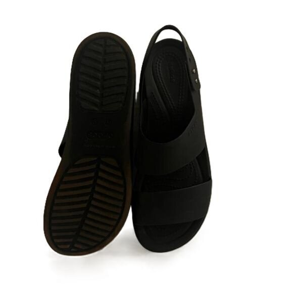 CROCS LiteRide Black Platform Wedges, Size 8W - Picture 5 of 7